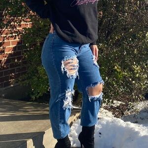 Distressed Blue Jeans for Women